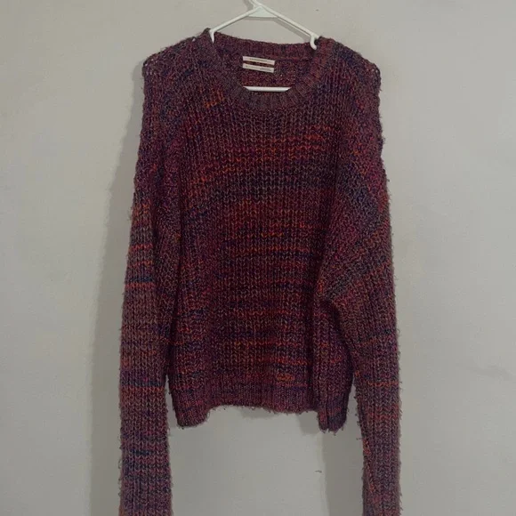 Anthropologie pink marled crewneck sweater xl - Picture 6 of 8